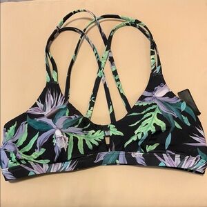 Hurley Black and Green Bikini with Criss-Cross Straps